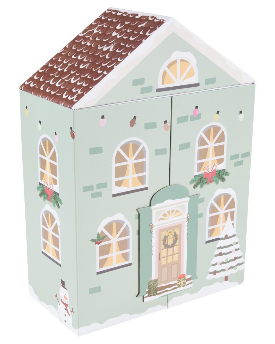 Adventskalender Haus hellblau