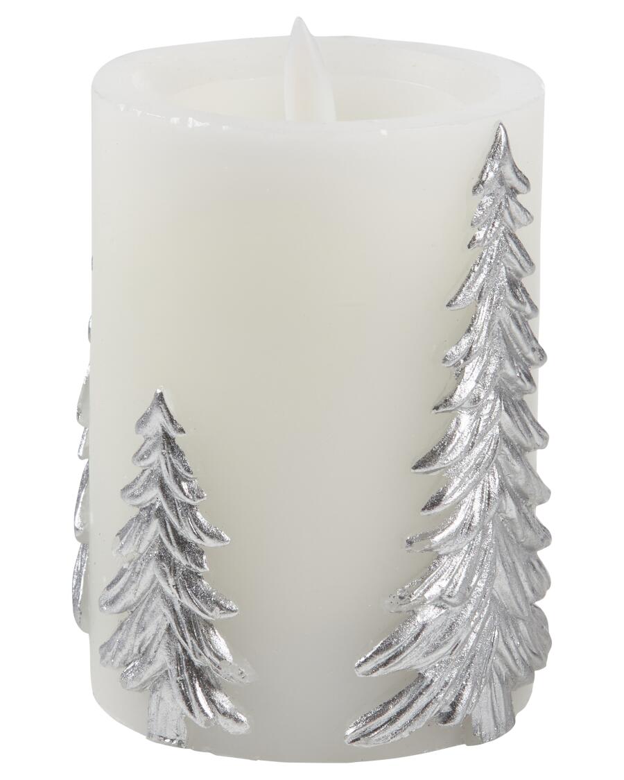 LED echte waskaars Kerstmis zilver
