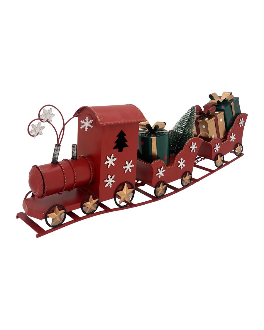 Weihnachtlicher Deko-Zug rot