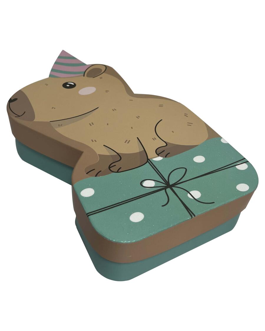 Pudełko upominkowe Capibara różne wzory, ok. 18,4 x 30,8 x 5,5 cm