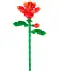 Klemmbausteine Blume rot