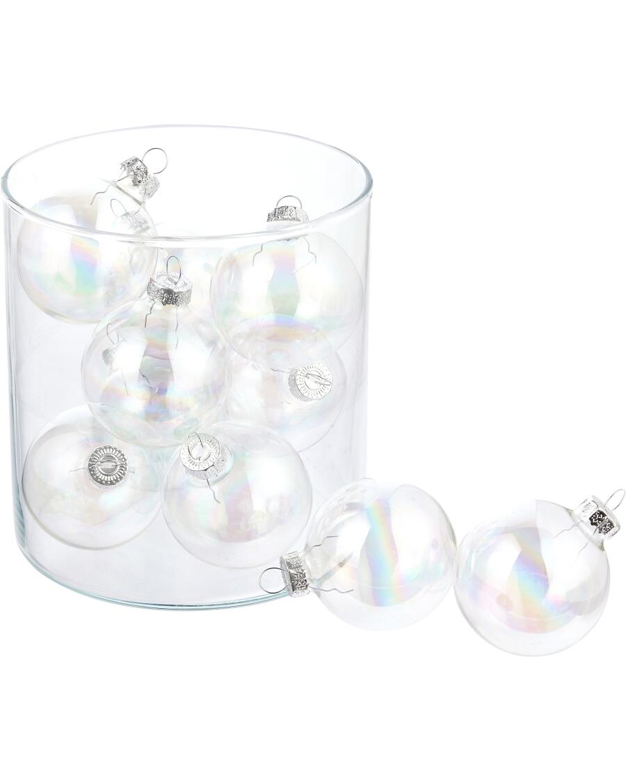 Christbaumkugeln mit Holo-Effekt transparent