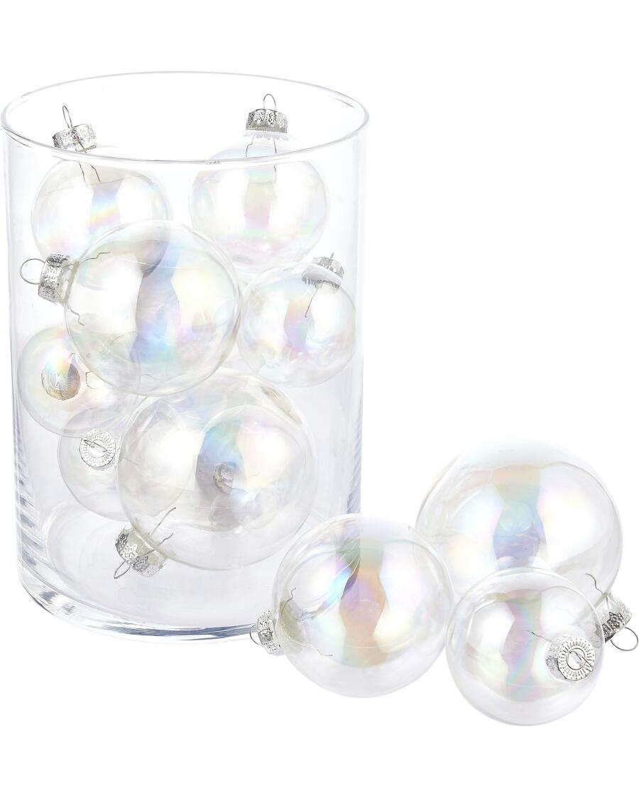Christbaumkugeln mit Holo-Effekt transparent