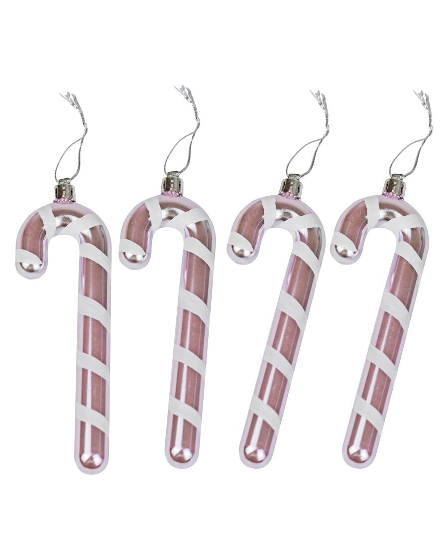 Deko-Zuckerstangen Weihnachten rosa