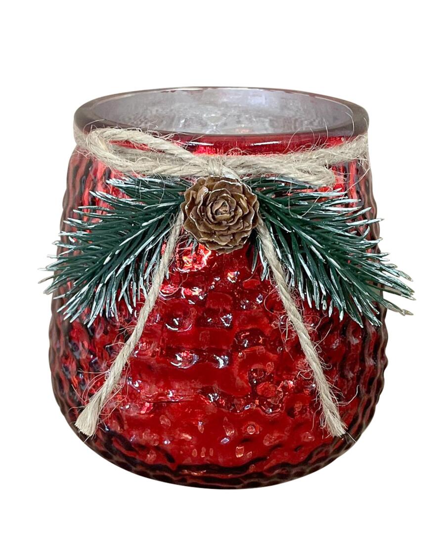 Teelichthalter Weihnachten rot