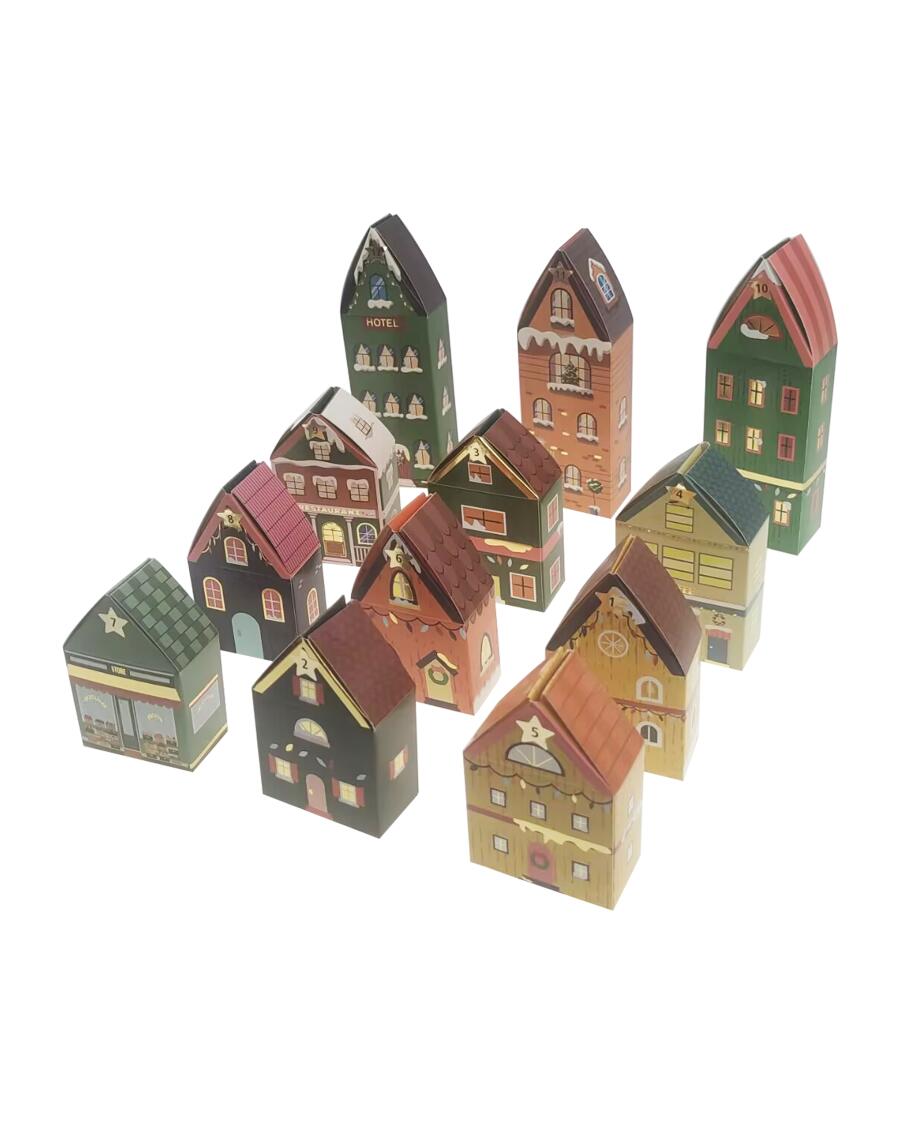 Adventskalender Häuser grün