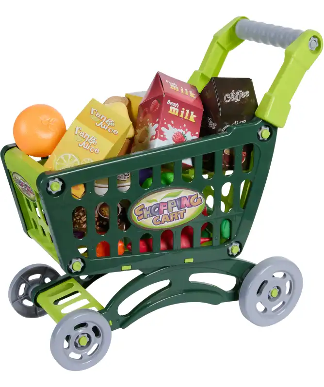 Wózek na zakupy z zabawkami