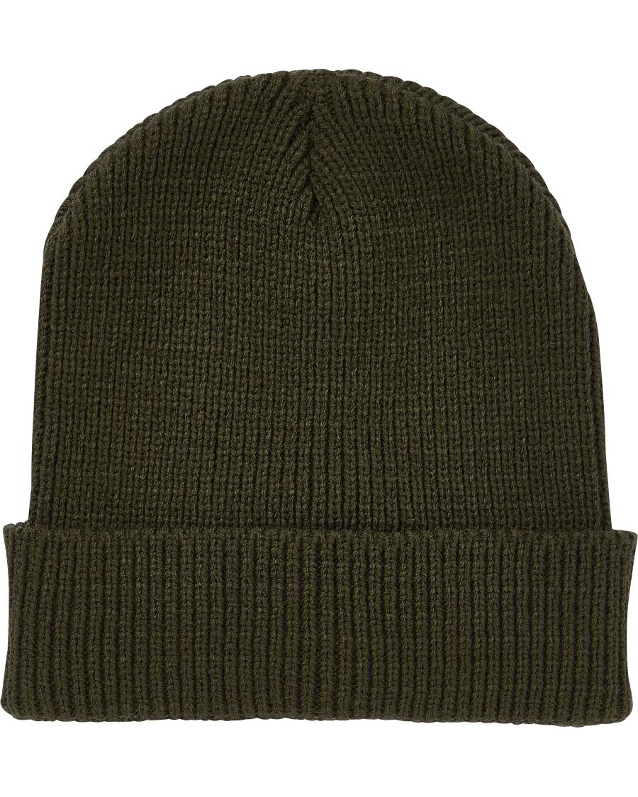 Strick-Beanie dunkelgrün