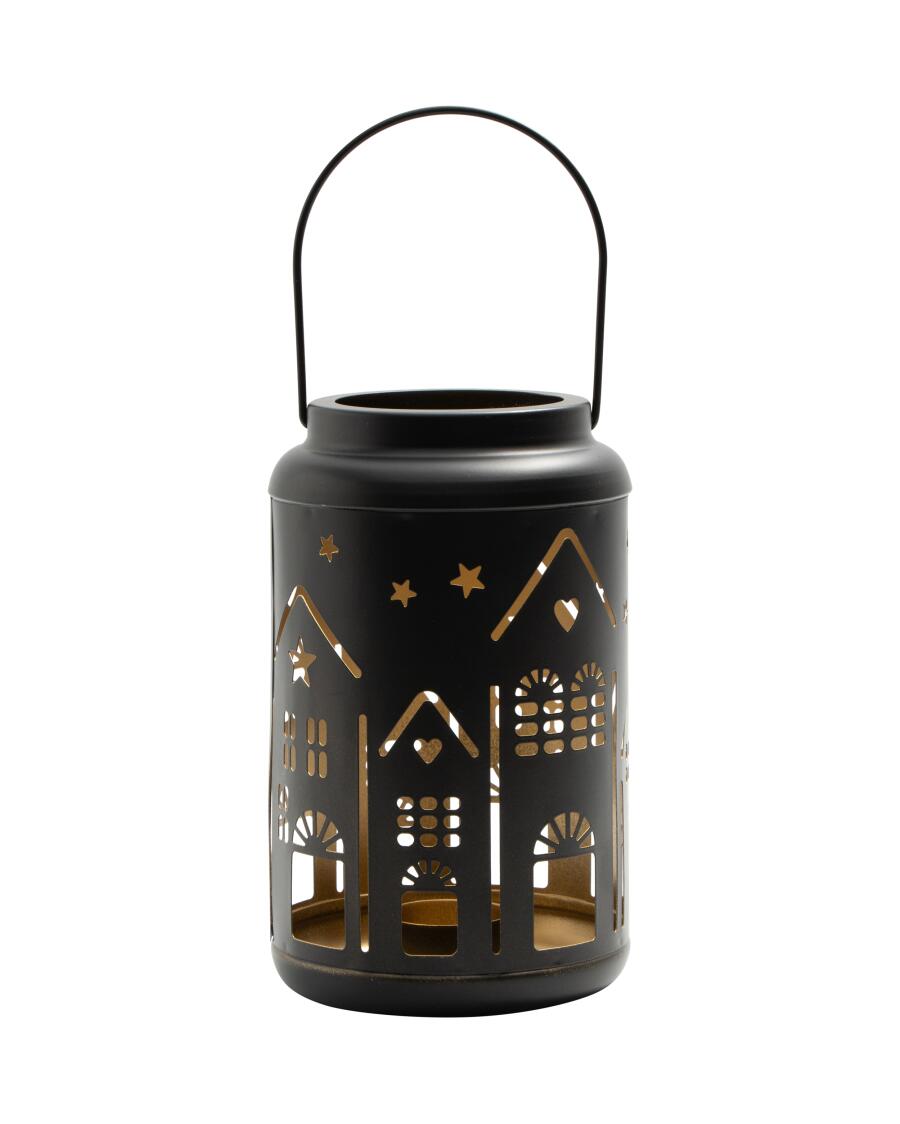 Windlicht Weihnachten schwarz