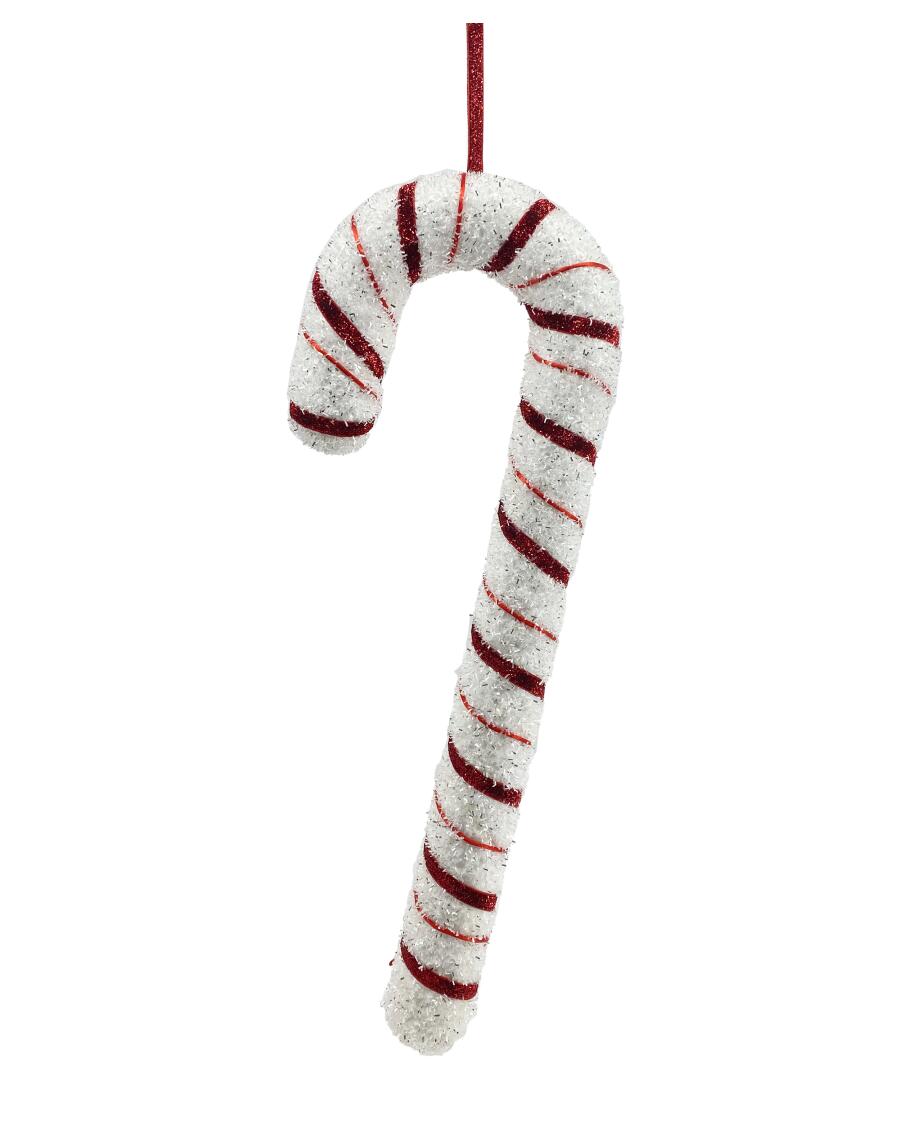 Deko-Zuckerstange Weihnachten weiß/rot