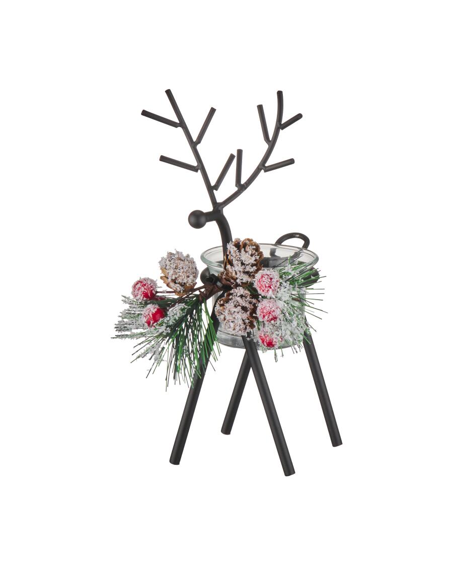 Teelichthalter Weihnachten schwarz
