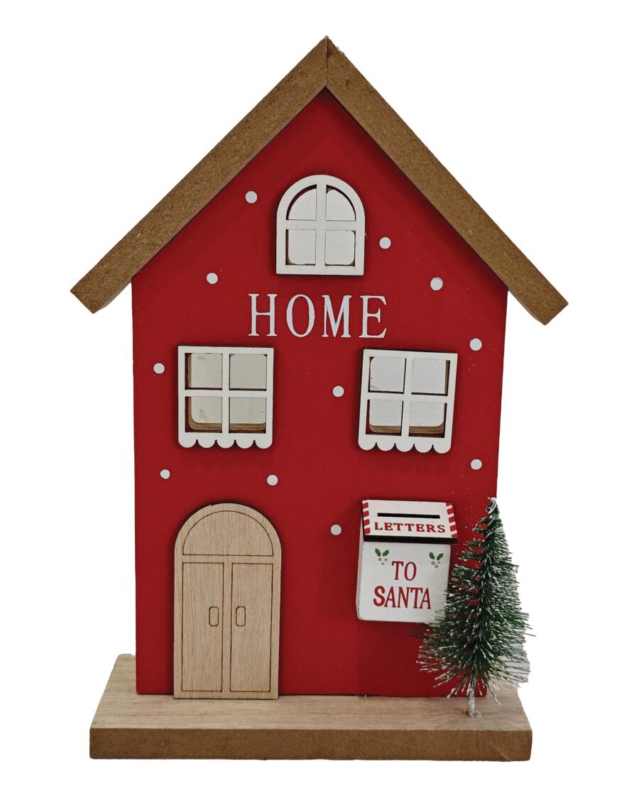 Deko-Haus Weihnachten rot