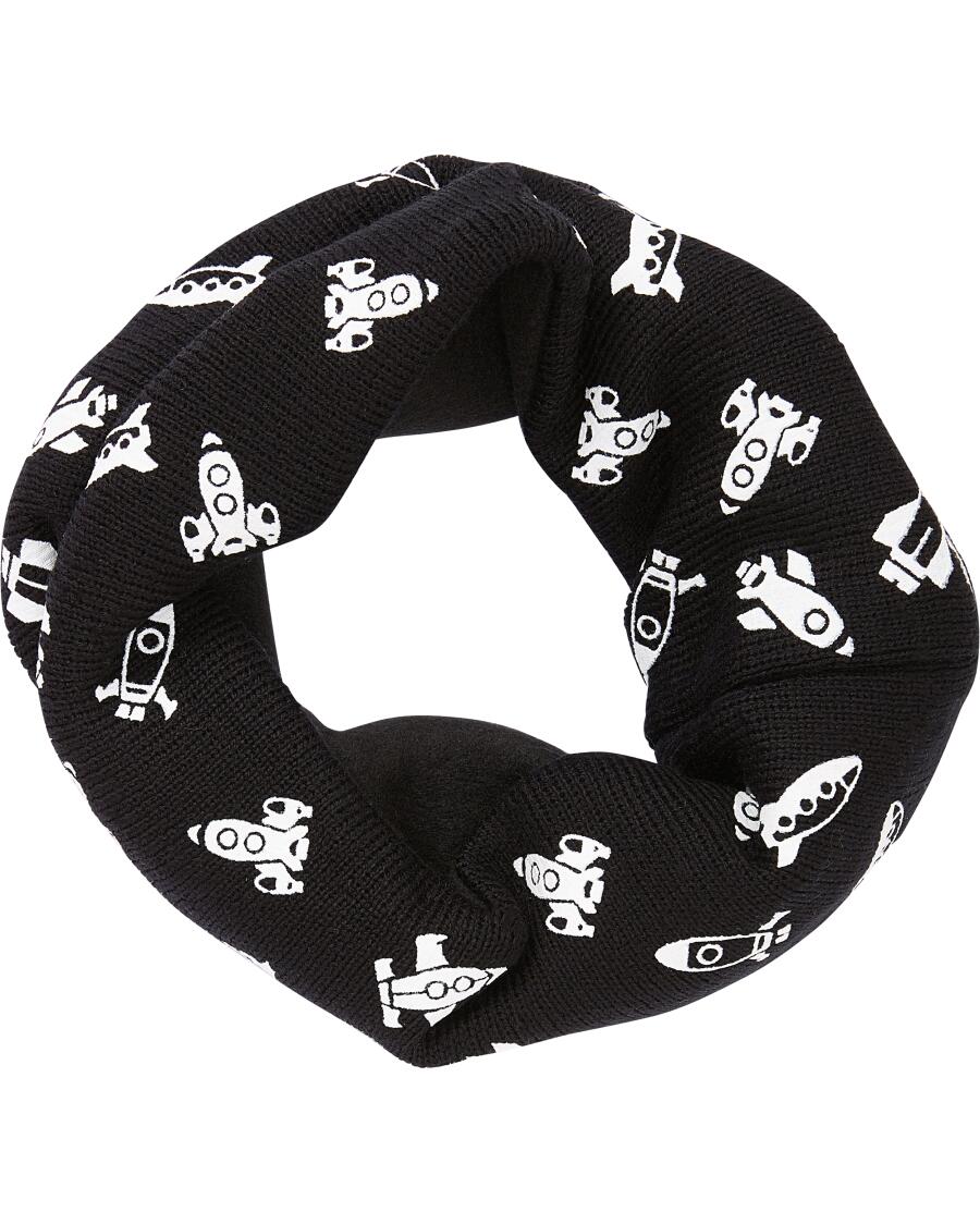 Loopschal mit Fleece schwarz
