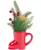 Blumentopf Weihnachten rot