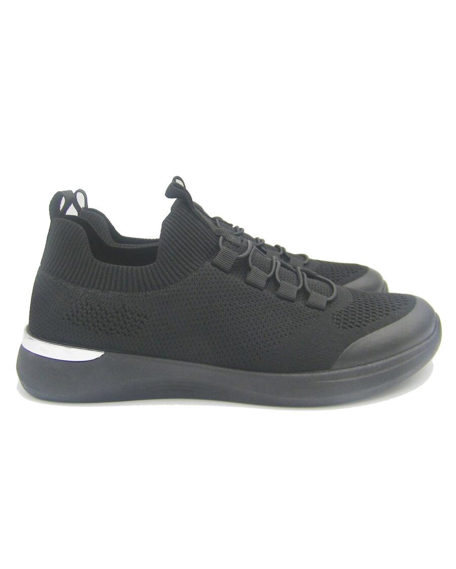 Sneaker in Netzoptik schwarz