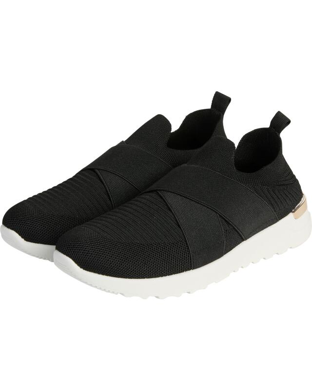 Baskets slip-on effet maille femme, noir (KiK Slip-ons in Netzoptik (schwarz)) — KiK, produit allemand authentique au Maroc