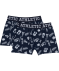Retro Boxershorts mit Muster dunkelblau