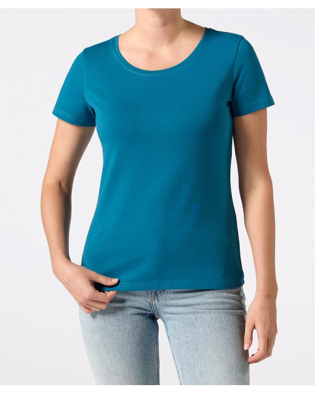T-shirt basique femme, bleu pétrole (KiK Basic T-Shirt (petrol)) — KiK, produit allemand authentique au Maroc