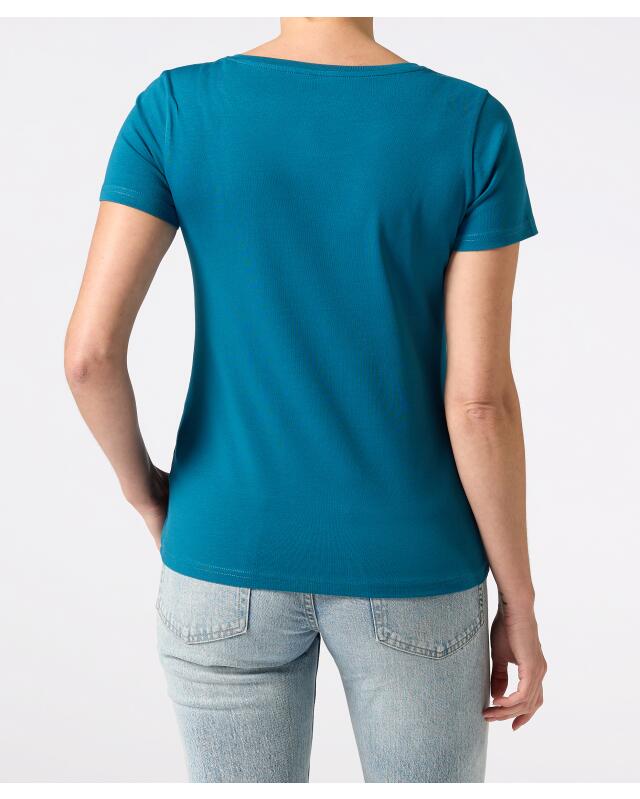 T-shirt basique femme, bleu pétrole (KiK Basic T-Shirt (petrol)) — KiK, produit allemand authentique au Maroc