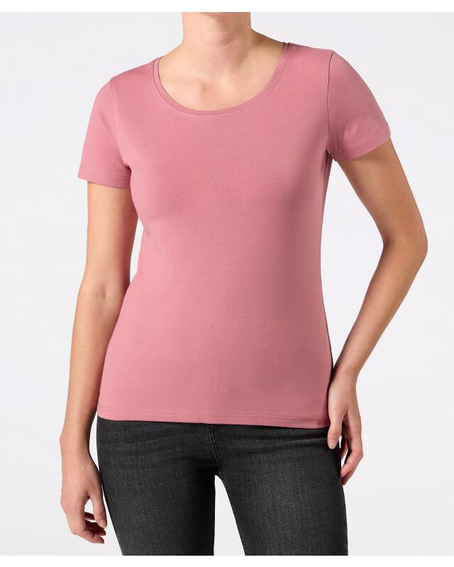 T-shirt basique femme, rose foncé (KiK Basic T-Shirt (dunkelrosa)) — KiK, produit allemand authentique au Maroc