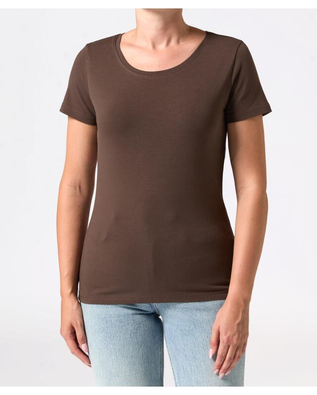T-shirt basique femme, marron (KiK Basic T-Shirt (braun)) — KiK, produit allemand authentique au Maroc
