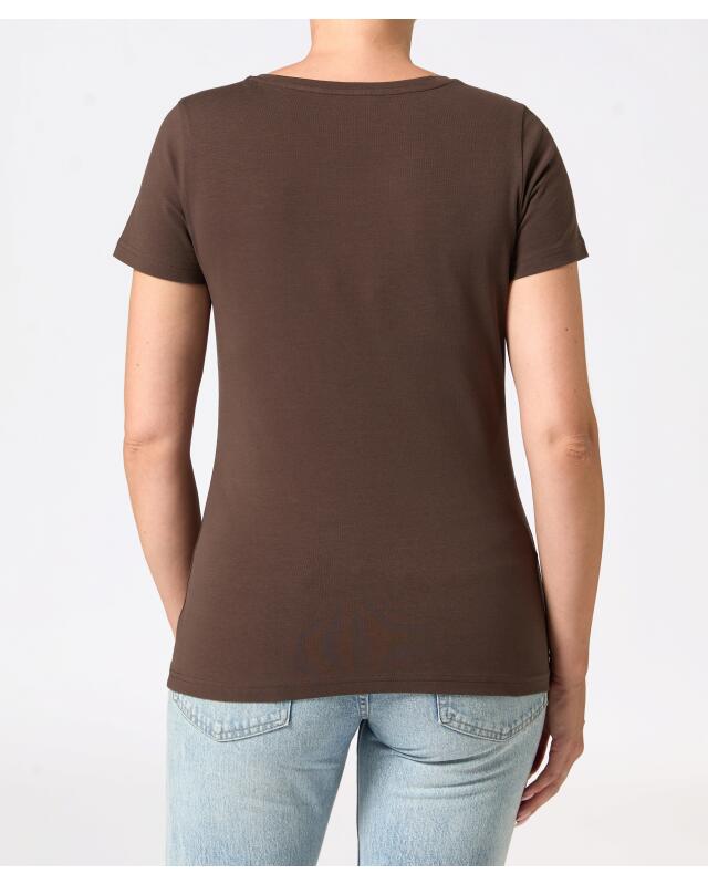 T-shirt basique femme, marron (KiK Basic T-Shirt (braun)) — KiK, produit allemand authentique au Maroc
