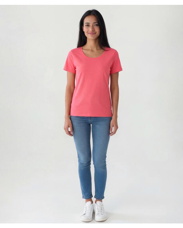 T-shirt basique femme, corail foncé (KiK Basic T-Shirt (Dunkelkoralle)) — KiK, produit allemand authentique au Maroc