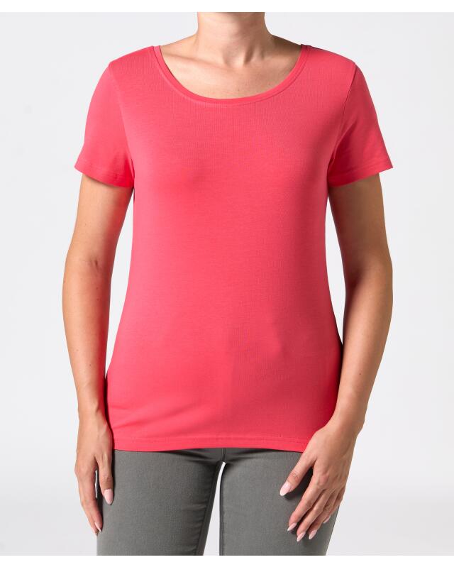 T-shirt basique femme, corail foncé (KiK Basic T-Shirt (Dunkelkoralle)) — KiK, produit allemand authentique au Maroc
