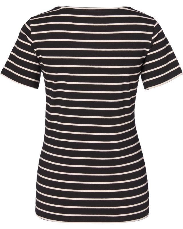 Striped T-shirt for women, black/cream (KiK Gestreiftes T-Shirt (schwarz/creme)) — KiK, authentic German product in Morocco