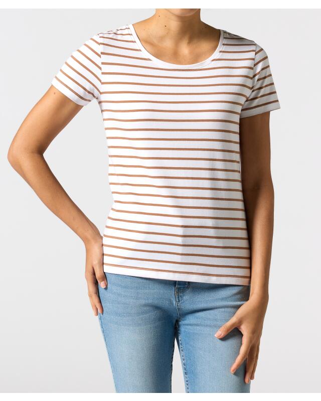 تيشيرت مخطط للنساء، أبيض مخطط (KiK Gestreiftes T-Shirt (weiß gestreift)) — KiK, منتج ألماني أصلي في المغرب