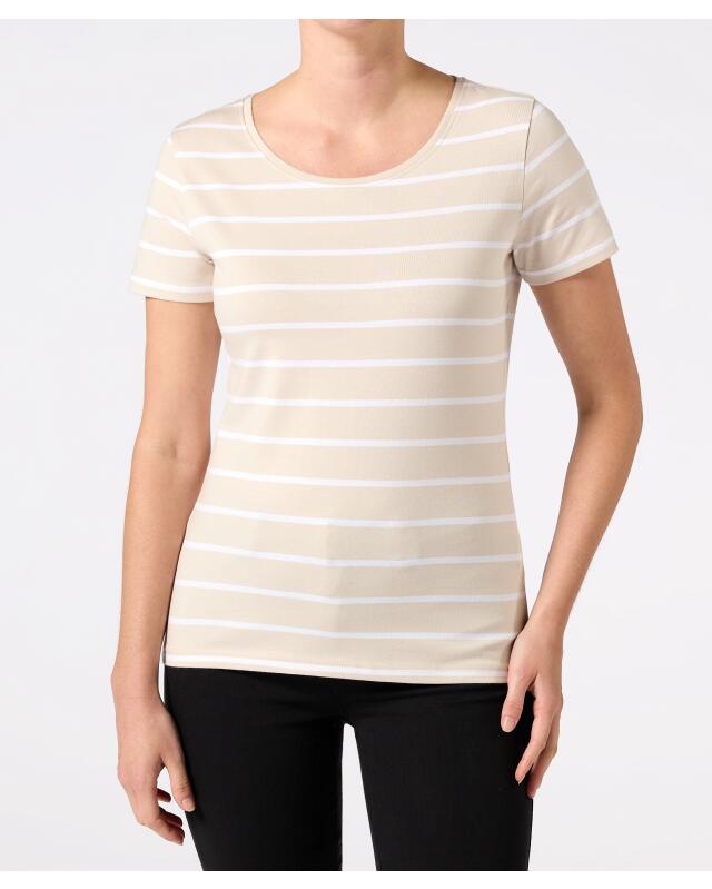 T-shirt rayé femme, crème rayé (KiK Gestreiftes T-Shirt (creme gestreift)) — KiK, produit allemand authentique au Maroc