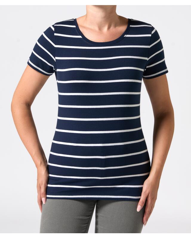 T-shirt rayé femme, bleu marine rayé (KiK Gestreiftes T-Shirt (dunkelblau gestreift)) — KiK, produit allemand authentique au Maroc