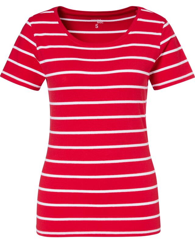 Striped T-shirt for women, red striped (KiK Gestreiftes T-Shirt (rot gestreift)) — KiK, authentic German product in Morocco