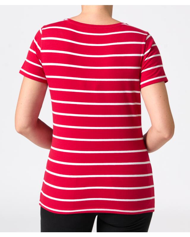 Striped T-shirt for women, red striped (KiK Gestreiftes T-Shirt (rot gestreift)) — KiK, authentic German product in Morocco