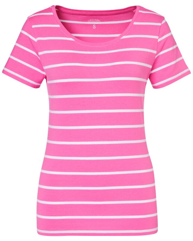 T-shirt rayé femme, rose rayé (KiK Gestreiftes T-Shirt (rose getreift)) — KiK, produit allemand authentique au Maroc
