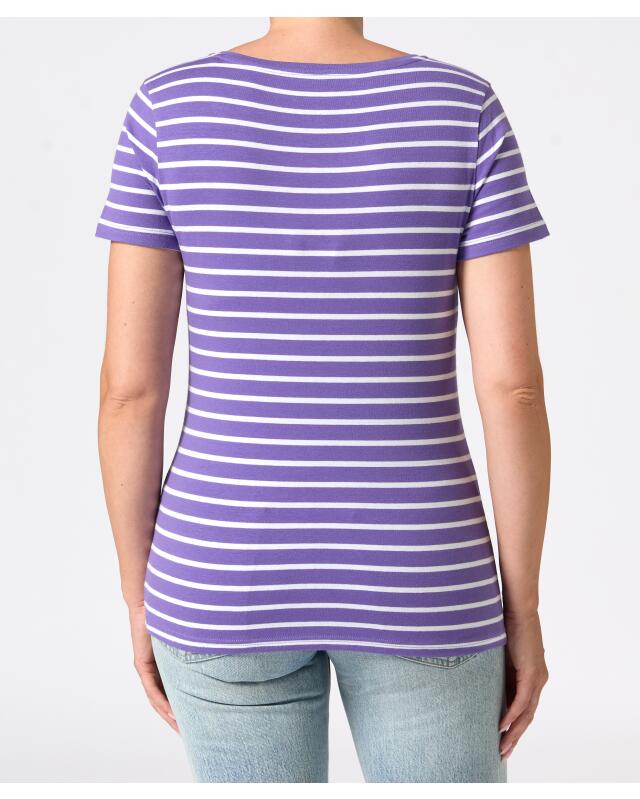 Striped T-shirt for women, lilac striped (KiK Gestreiftes T-Shirt (flieder gestreift)) — KiK, authentic German product in Morocco