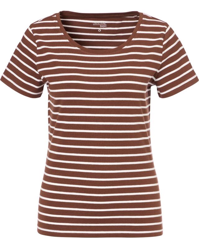 تيشيرت مخطط للنساء، بني مخطط (KiK Gestreiftes T-Shirt (braun gestreift)) — KiK, منتج ألماني أصلي في المغرب