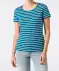 Gestreiftes T-Shirt Petrol/weiß