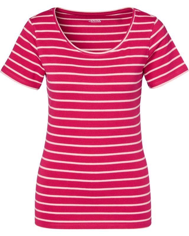 T-shirt rayé femme, rose/baie (KiK Gestreiftes T-Shirt (rosa/beere)) — KiK, produit allemand authentique au Maroc