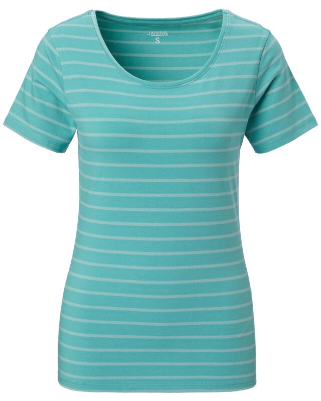 T-shirt rayé femme, vert menthe (KiK Gestreiftes T-Shirt (mintgrün)) — KiK, produit allemand authentique au Maroc