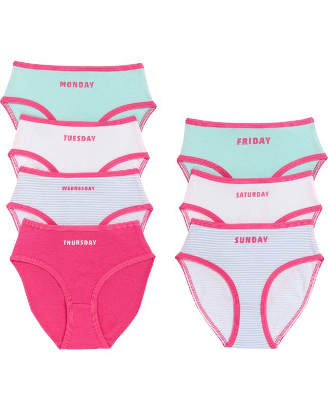 Days-of-the-week briefs for girls, mint green (KiK Slips mit Wochentagen (mintgrün)) — KiK, authentic German product in Morocco