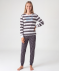 Gemusterter Pyjama anthrazit melange