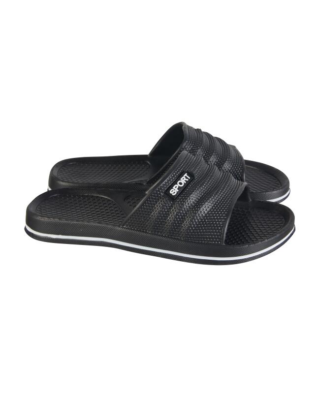 Plain slides for women, black (KiK Schlichte Badelatschen (schwarz)) — KiK, authentic German product in Morocco