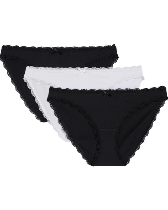 Slips à bords en dentelle femme, noir (KiK Slips mit Spitzenrändern (schwarz)) — KiK, produit allemand authentique au Maroc