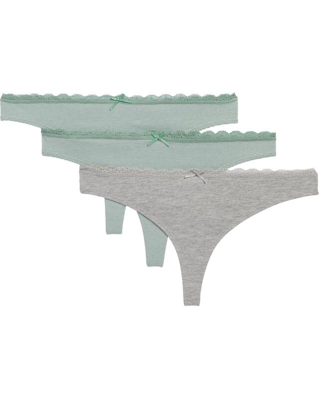 Thongs with scalloped edge for women, green (KiK Strings mit Wellenkante (grün)) — KiK, authentic German product in Morocco