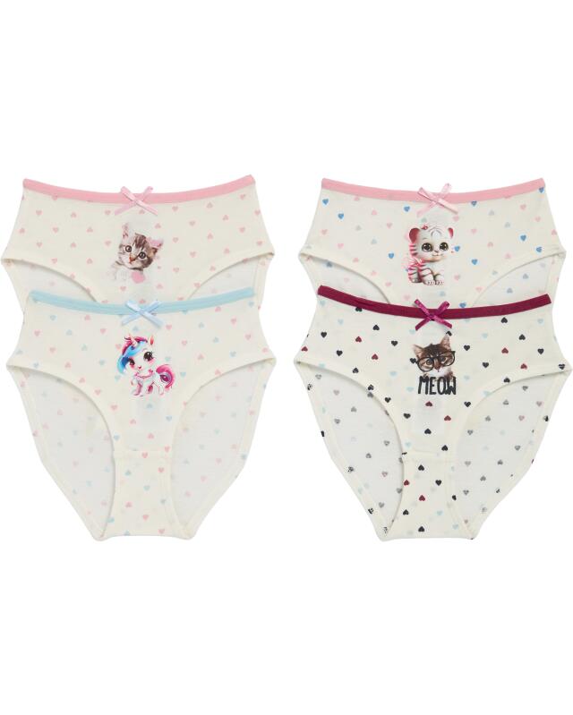 Briefs with animals for girls, off-white (KiK Slips mit Tieren (offwhite)) — KiK, authentic German product in Morocco