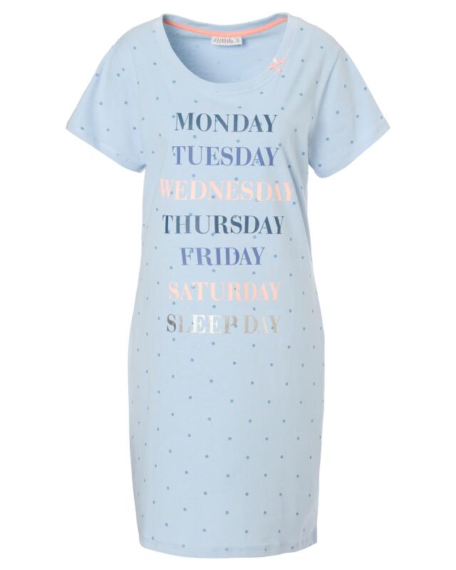 Polka dot big shirt nightie for women, light blue (KiK Gepunktetes Bigshirt (hellblau)) — KiK, authentic German product in Morocco