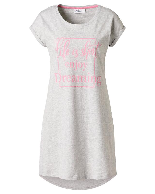 Slim-fit nightshirt for women, grey marl (KiK Bigshirt Slim-fit (grau melange)) — KiK, authentic German product in Morocco