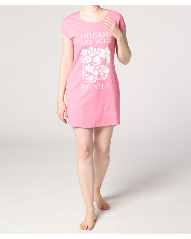 Slim-fit nightshirt for women, pink — KiK, authentic German product in Morocco