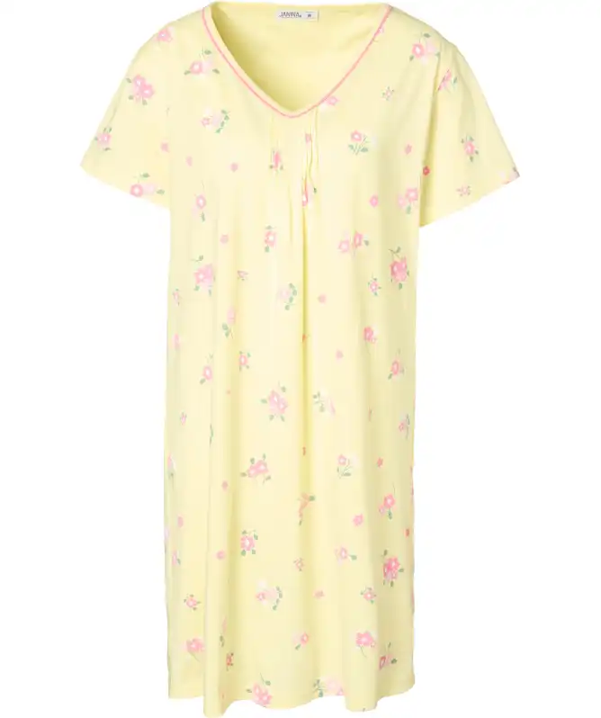 Big shirt geel met bloemen